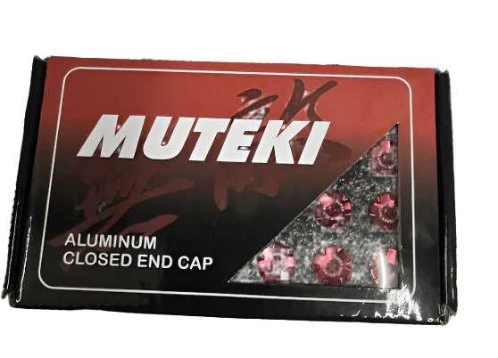 Muteki Red M12x1.50 Aluminum Closed End Cap Pack of 24